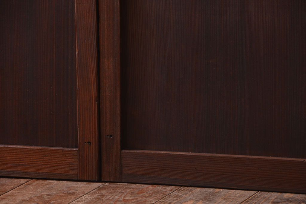 大正ロマン　デザインガラス入り!アンティーク障子枠ガラス戸3枚セット