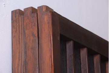 大正ロマン　デザインガラス入り!アンティーク障子枠ガラス戸3枚セット