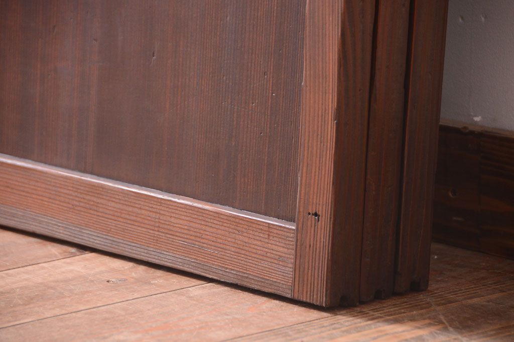 大正ロマン　デザインガラス入り!アンティーク障子枠ガラス戸3枚セット