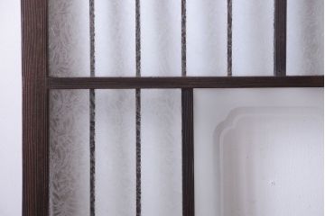 大正ロマン　デザインガラス入り!アンティーク障子枠ガラス戸3枚セット