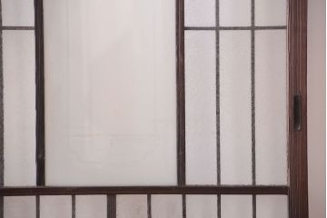 大正ロマン　デザインガラス入り!アンティーク障子枠ガラス戸3枚セット