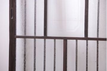 大正ロマン　デザインガラス入り!アンティーク障子枠ガラス戸3枚セット