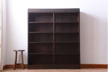 アンティーク家具　和製アンティーク　シックな大型本棚(ブックシェルフ・飾り棚)