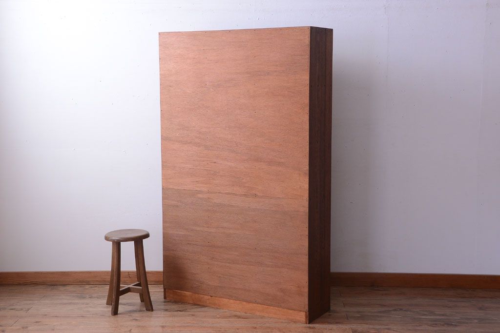 アンティーク家具　和製アンティーク　古い木の縦型マス目棚(収納棚、飾り棚)