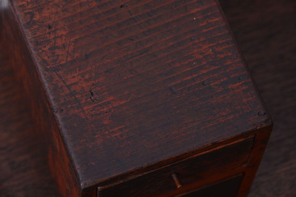 アンティーク家具　古民具・骨董　古い木の小さなアンティーク小引き出し