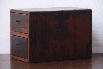 アンティーク家具　古民具・骨董　古い木の小さなアンティーク小引き出し