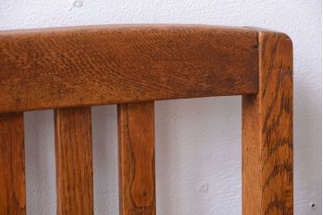 アンティーク家具　和製アンティーク　アンティークリネン座面のシンプルなダイニングチェア(3)