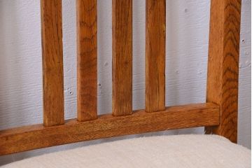 アンティーク家具　和製アンティーク　アンティークリネン座面のシンプルなダイニングチェア(3)