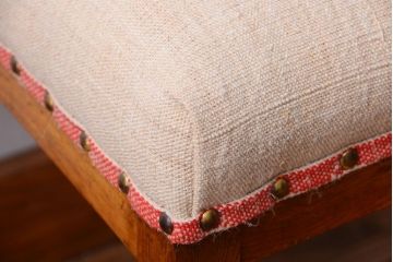 アンティーク家具　和製アンティーク　アンティークリネン座面のシンプルなダイニングチェア(3)