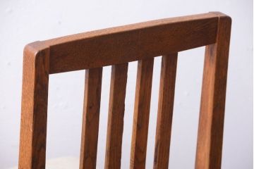 アンティーク家具　和製アンティーク　アンティークリネン座面のシンプルなダイニングチェア(3)