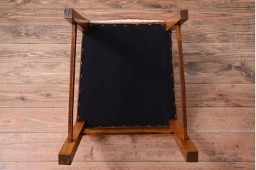 アンティーク家具　和製アンティーク　アンティークリネン座面のシンプルなダイニングチェア(3)