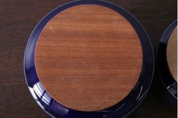 アンティーク雑貨　イギリスビンテージ　HORNSEA(ホーンジー)HEIRLOOM(エアルーム)シリーズMIDNIGHT BLUE(ミッドナイトブルー)キャニスター2点
