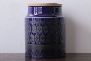 アンティーク雑貨　イギリスビンテージ　HORNSEA(ホーンジー)HEIRLOOM(エアルーム)シリーズMIDNIGHT BLUE(ミッドナイトブルー)キャニスター2点