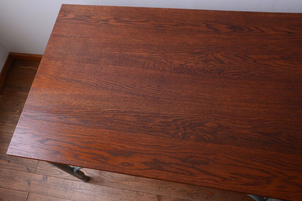 ラフジュ工房オリジナル 8脚格納スツール付き机(テーブル・作業台)