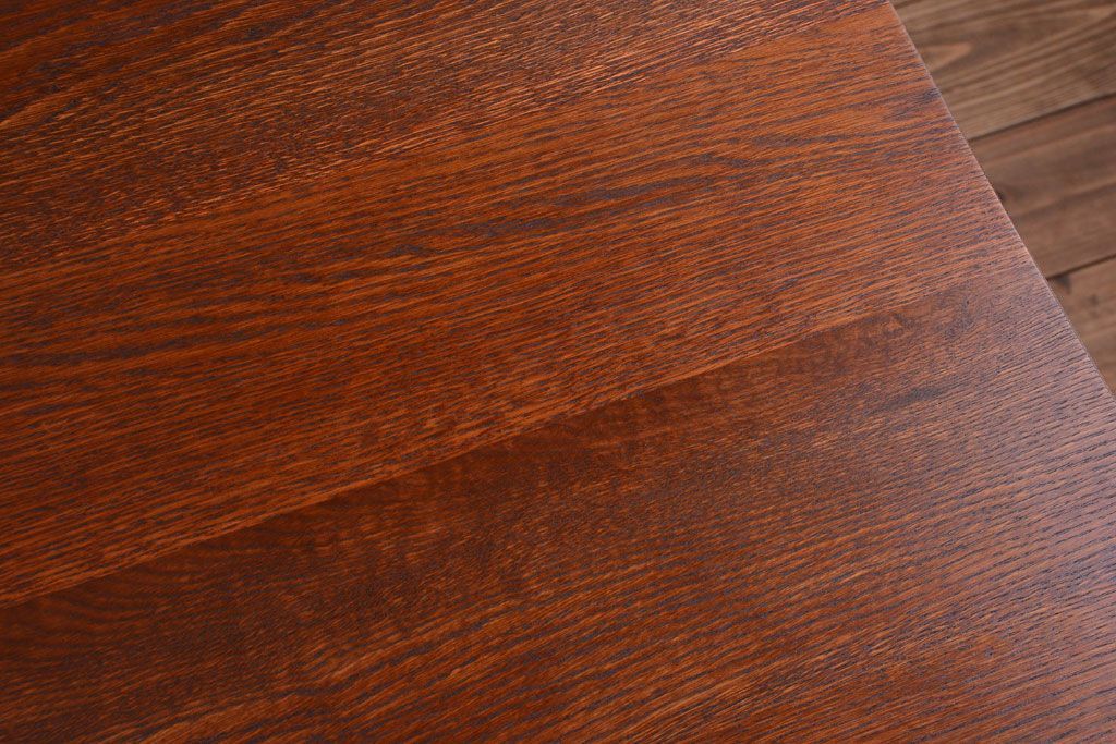 ラフジュ工房オリジナル 8脚格納スツール付き机(テーブル・作業台)