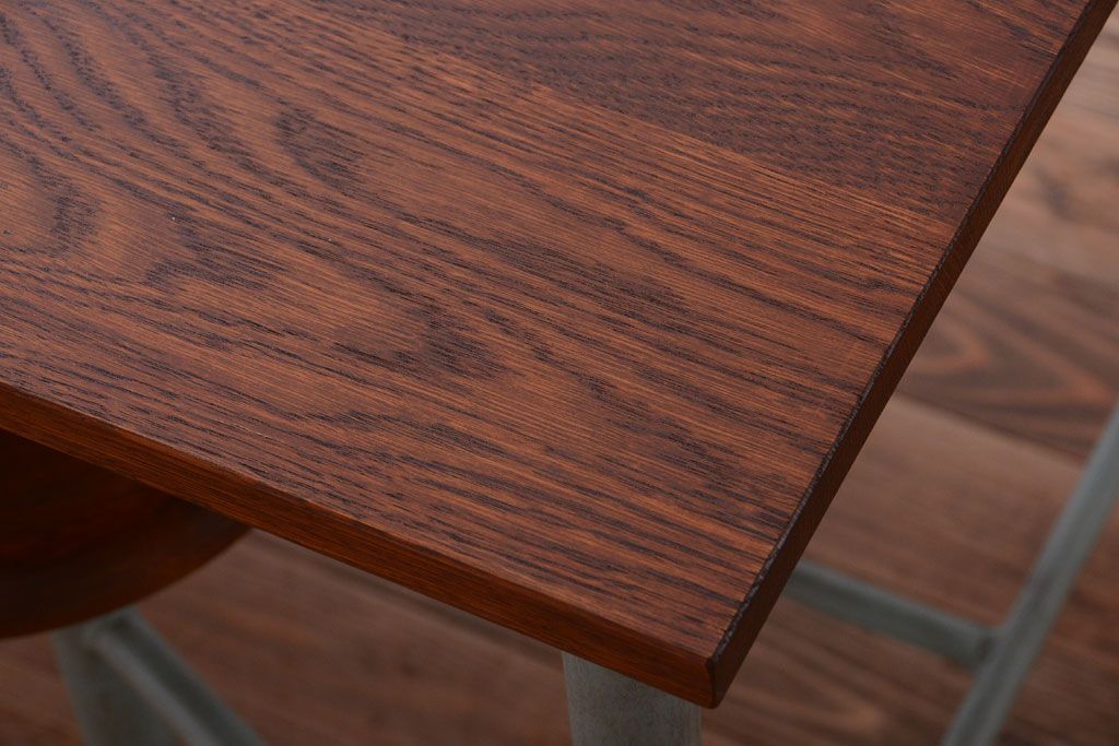 ラフジュ工房オリジナル 8脚格納スツール付き机(テーブル・作業台)