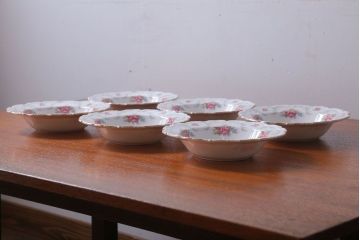 アンティーク雑貨　イギリス　Royal Albert(ロイヤルアルバート)　Tranquillity(トランキュリティ)シリーズ　スープ皿6枚(洋食器)