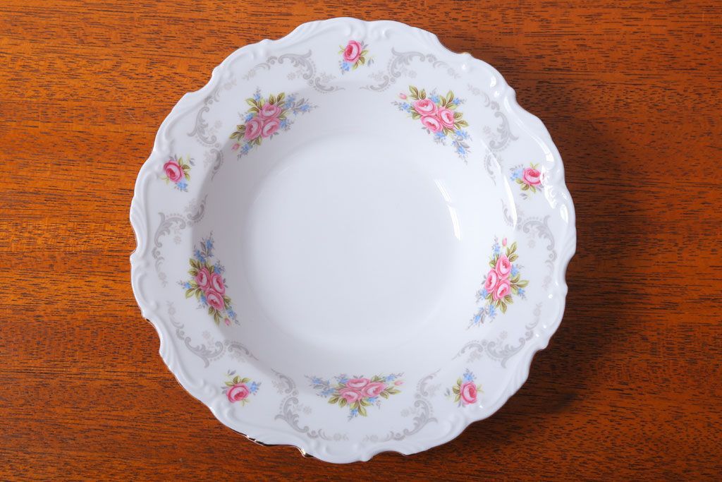 アンティーク雑貨　イギリス　Royal Albert(ロイヤルアルバート)　Tranquillity(トランキュリティ)シリーズ　スープ皿6枚(洋食器)