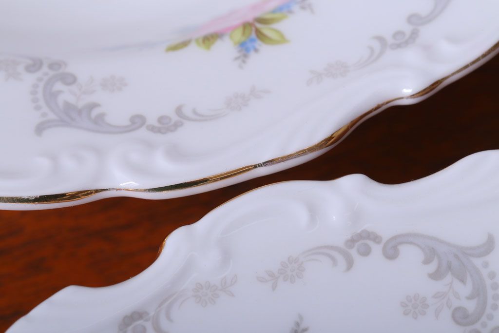 アンティーク雑貨　イギリス　Royal Albert(ロイヤルアルバート)　Tranquillity(トランキュリティ)シリーズ　スープ皿6枚(洋食器)