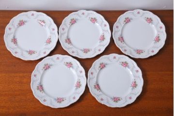 アンティーク雑貨　イギリス　Royal Albert(ロイヤルアルバート)　Tranquillity(トランキュリティ)シリーズ　ディナープレート5枚(洋食器)