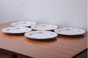アンティーク雑貨　イギリス　Royal Albert(ロイヤルアルバート)　Tranquillity(トランキュリティ)シリーズ　ディナープレート5枚(洋食器)