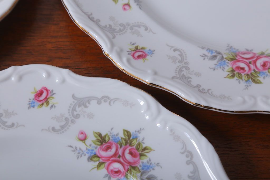 アンティーク雑貨　イギリス　Royal Albert(ロイヤルアルバート)　Tranquillity(トランキュリティ)シリーズ　ディナープレート5枚(洋食器)