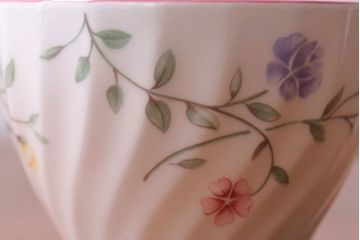 アンティーク雑貨　イギリスビンテージ　JOHNSON BROTHERS(ジョンソン・ブラザーズ)SUMMER CHINTZ(サマーチンツ)シリーズ カップ&ソーサー・皿など6点(洋食器)
