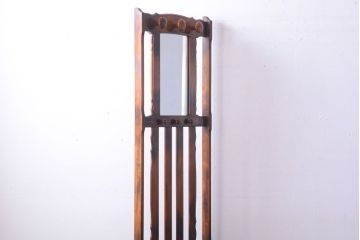 中古　カリモク家具　傘立てと鏡付きハンガーラック