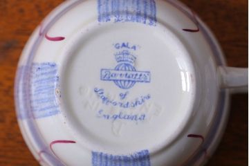 アンティーク雑貨　イギリスビンテージ　Barratts(バラッツ)　カップ&ソーサー2客・プレート2枚(洋食器)