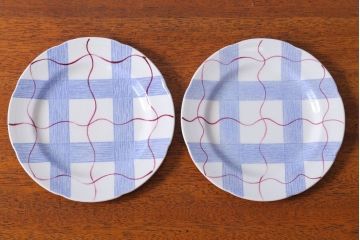 アンティーク雑貨　イギリスビンテージ　Barratts(バラッツ)　カップ&ソーサー2客・プレート2枚(洋食器)