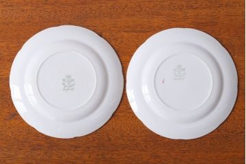 アンティーク雑貨　イギリスビンテージ　Barratts(バラッツ)　カップ&ソーサー2客・プレート2枚(洋食器)