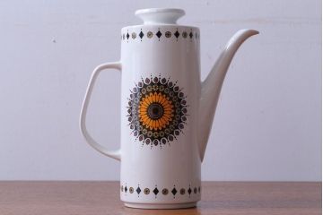 イギリスビンテージ　J&G　MEAKIN(ミーキン)　Inca(インカ)シリーズ　ティーポット・シュガー・クリーマー3点(洋食器)