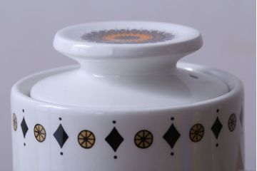 イギリスビンテージ　J&G　MEAKIN(ミーキン)　Inca(インカ)シリーズ　ティーポット・シュガー・クリーマー3点(洋食器)