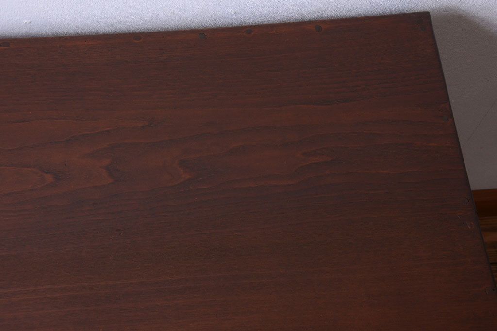 レトロ家具　和製アンティーク　小ぶりで可愛いレトロな木製デスク(片袖机)