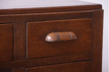 レトロ家具　和製アンティーク　小ぶりで可愛いレトロな木製デスク(片袖机)