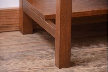 レトロ家具　昭和レトロ　古い木製の高脚付きアンティークキャビネット(収納棚)