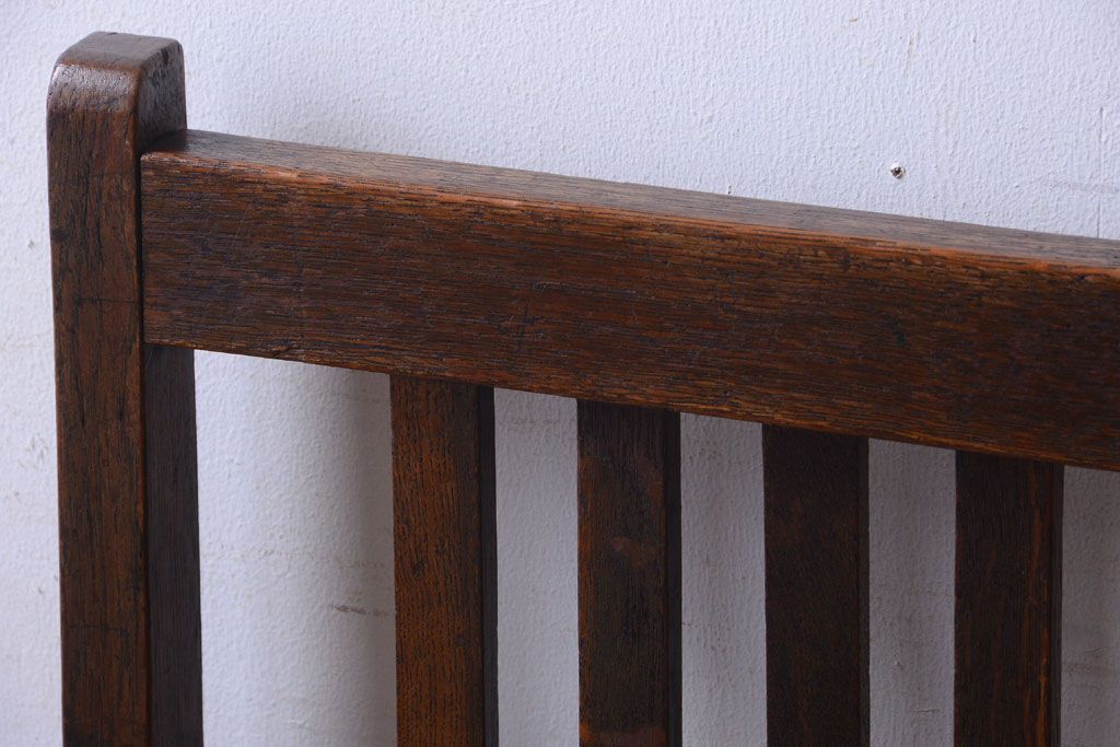 レトロ家具　和製アンティーク　本革座面のレトロなチェア(椅子)