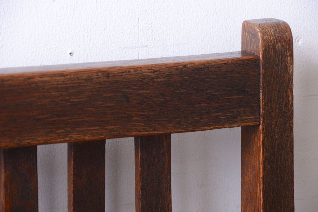 レトロ家具　和製アンティーク　本革座面のレトロなチェア(椅子)