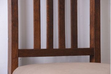 レトロ家具　和製アンティーク　本革座面のレトロなチェア(椅子)