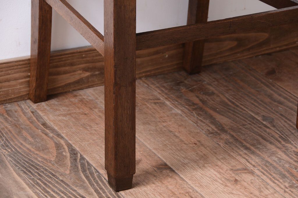 レトロ家具　和製アンティーク　本革座面のレトロなチェア(椅子)