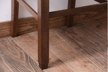 レトロ家具　和製アンティーク　本革座面のレトロなチェア(椅子)