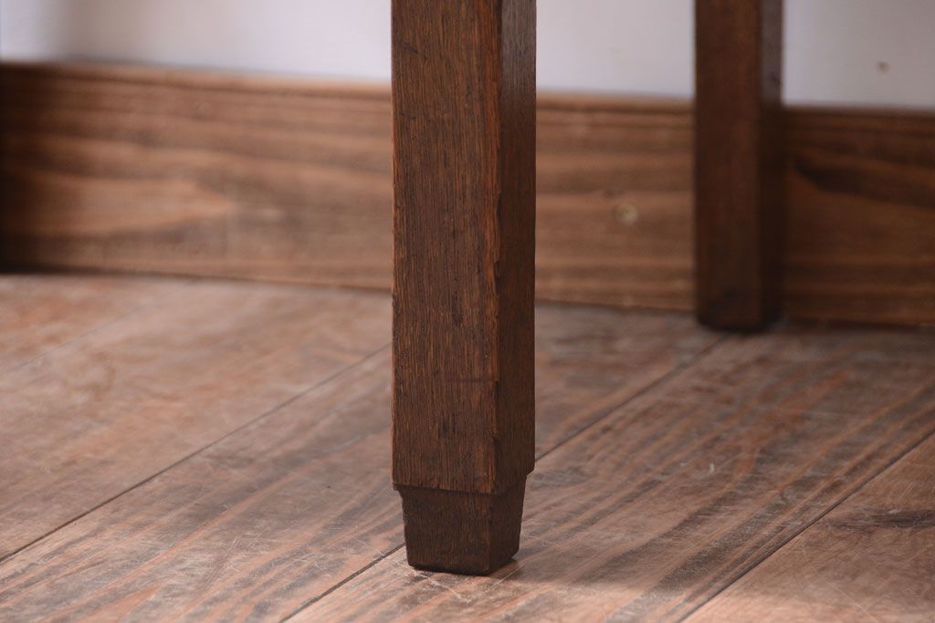 レトロ家具　和製アンティーク　本革座面のレトロなチェア(椅子)