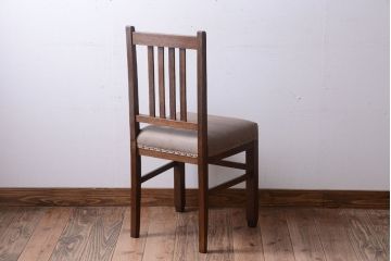 レトロ家具　和製アンティーク　本革座面のレトロなチェア(椅子)