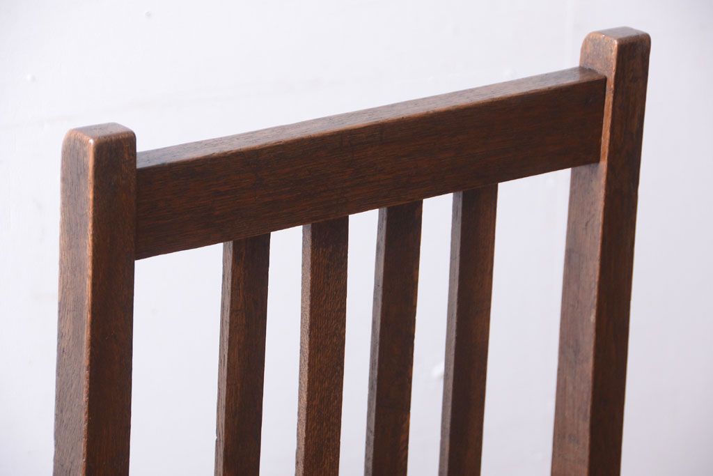 レトロ家具　和製アンティーク　本革座面のレトロなチェア(椅子)