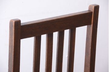 レトロ家具　和製アンティーク　本革座面のレトロなチェア(椅子)