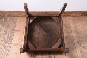 レトロ家具　和製アンティーク　本革座面のレトロなチェア(椅子)