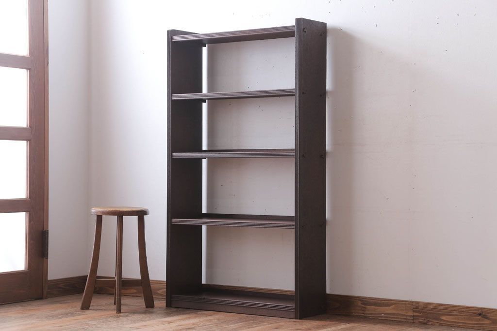 アンティーク家具　和製アンティーク シンプルでシックな古いブックシェルフ(本棚)