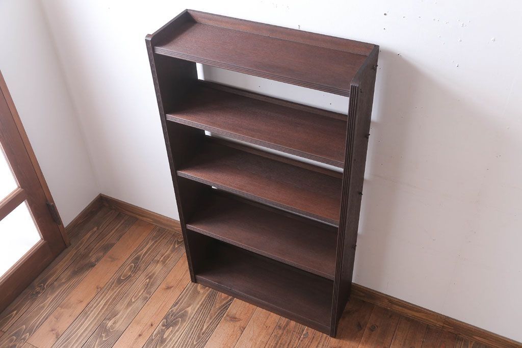アンティーク家具　和製アンティーク シンプルでシックな古いブックシェルフ(本棚)