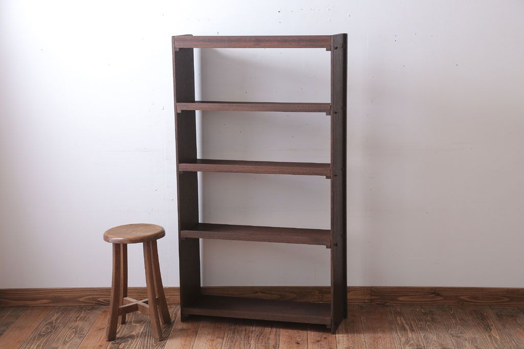 アンティーク家具　和製アンティーク シンプルでシックな古いブックシェルフ(本棚)