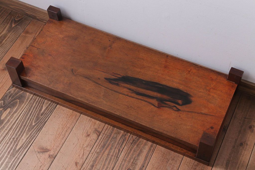 アンティーク雑貨　和製アンティーク　黒柿材!古い木製の置床